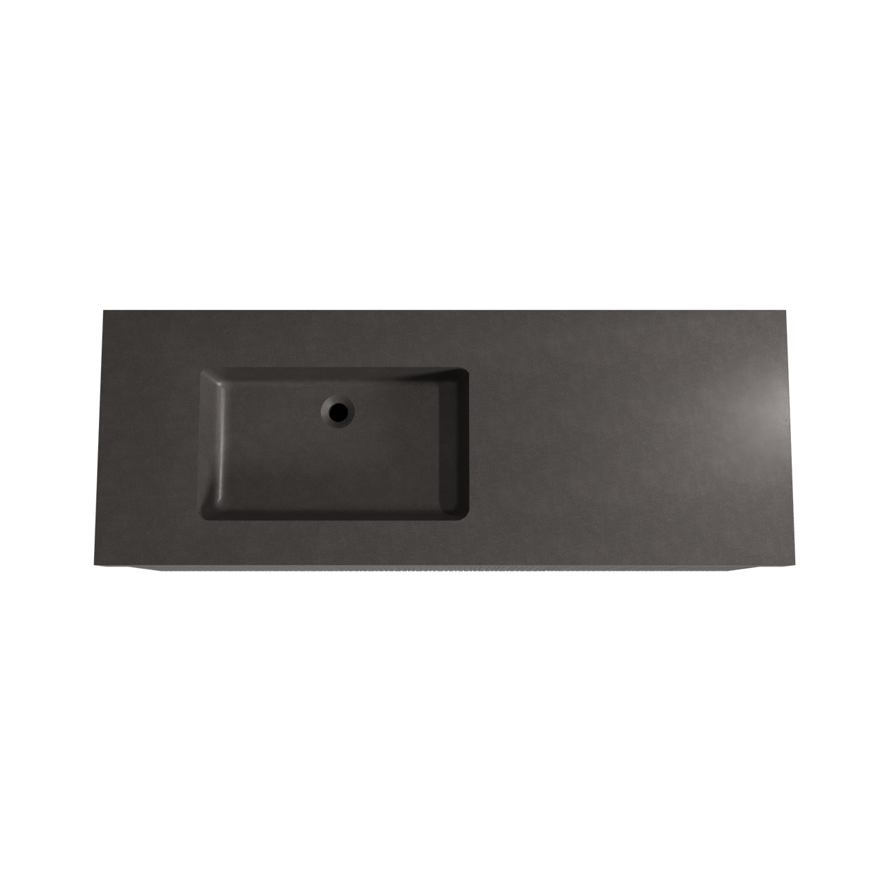 Storke Ribs zwevend badmeubel 140 x 52 cm zwart eiken met Scuro High asymmetrisch linkse wastafel in kwarts mat zwart, Verticale asymmetrische rechte ribbel