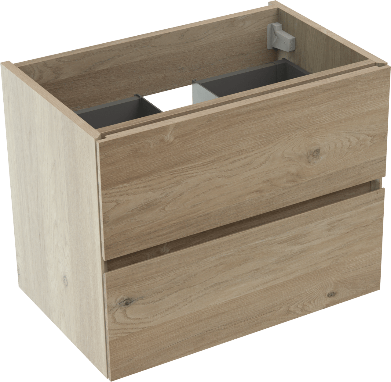 Storke Edge meuble sous-lavabo suspendu 60 x 40 cm chêne brut 2 tiroirs