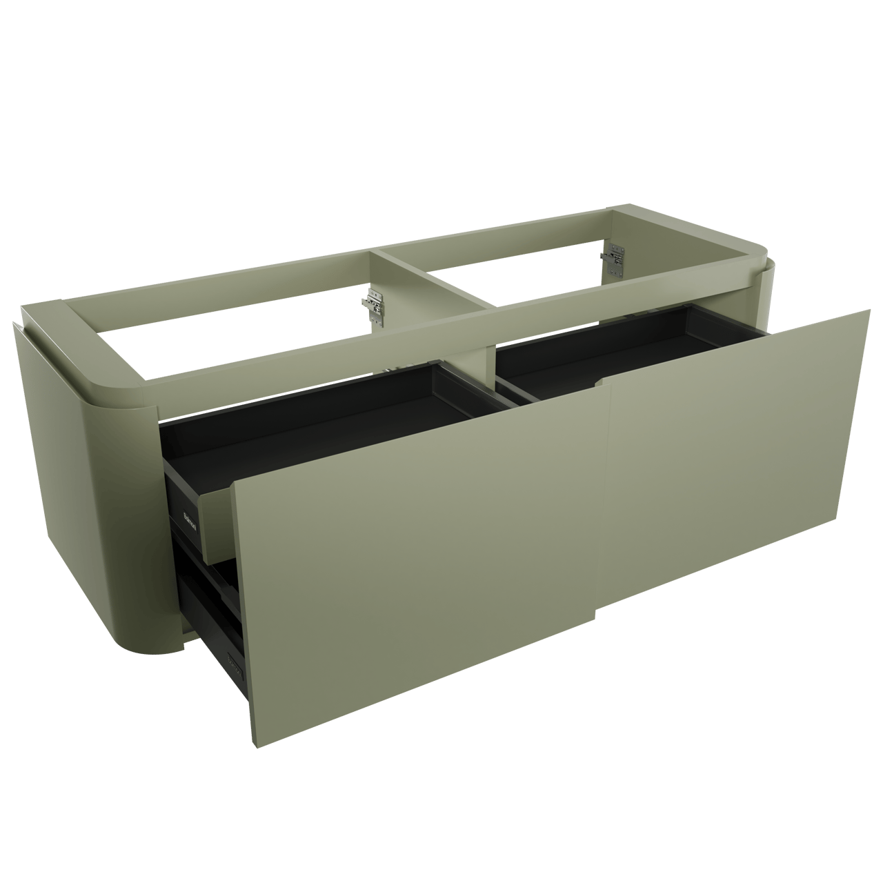 Balmani Moon meuble sous-lavabo suspendu 160 x 55 cm vert sauge 4 tiroirs