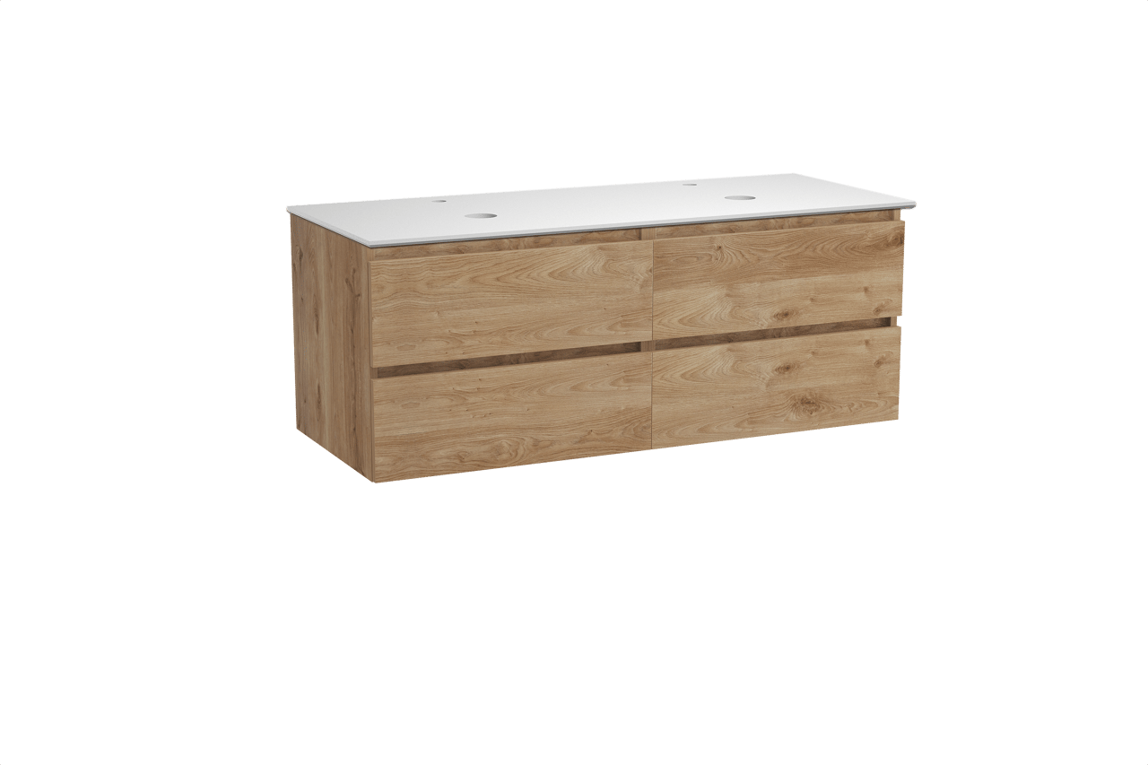 Balmani Lucida meuble salle de bains avec tablette pour vasques Facetta