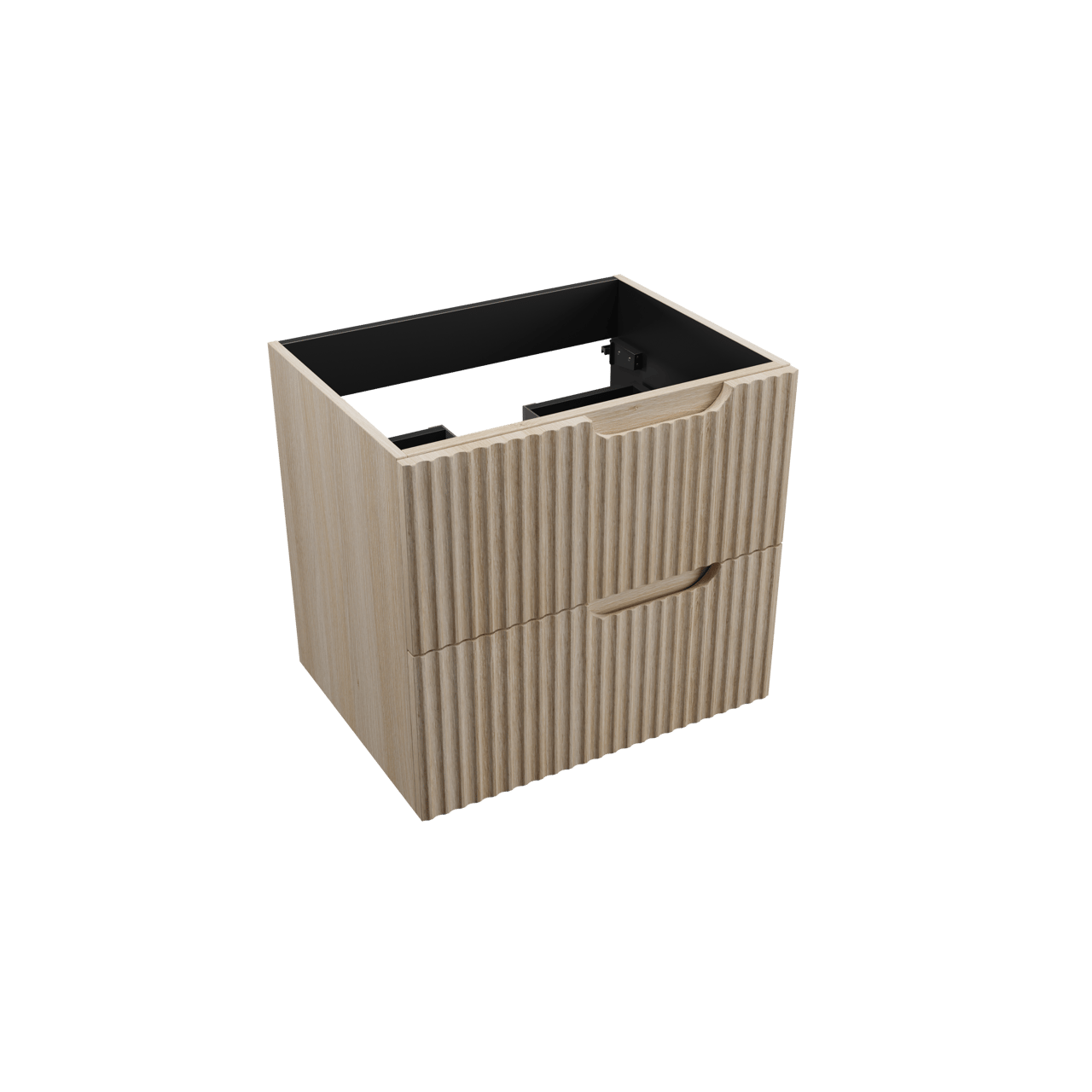 Linie Ribbo meuble sous-vasque suspendu 60 x 46 cm chêne clair 2 tiroirs