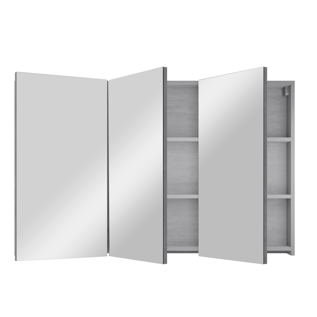 Linie Montro Spiegelschrank Bad: 120 x 75 cm, Beton dunkelgrau