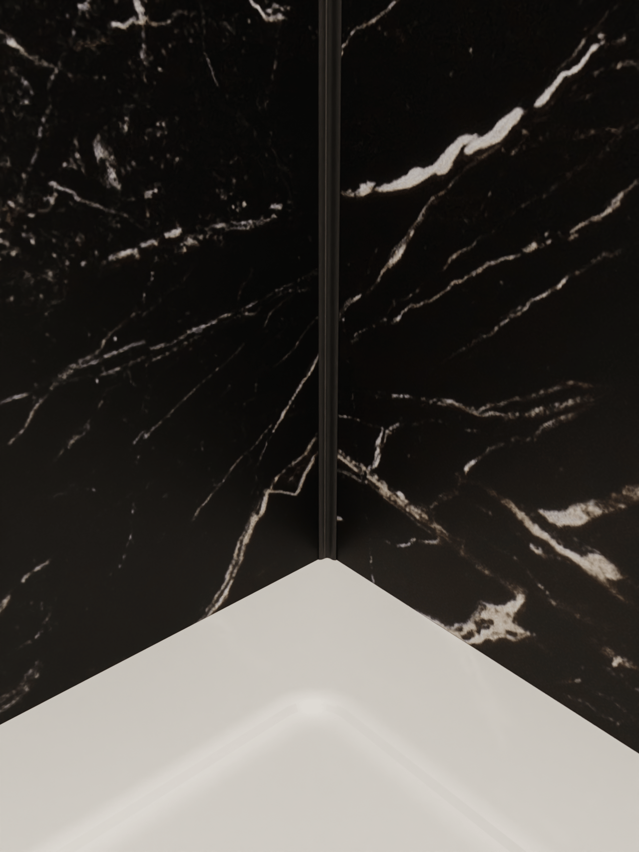 Luca Varess Artdeco douchewandpaneel 90 x 244 cm alu-composiet zwarte marmerlook