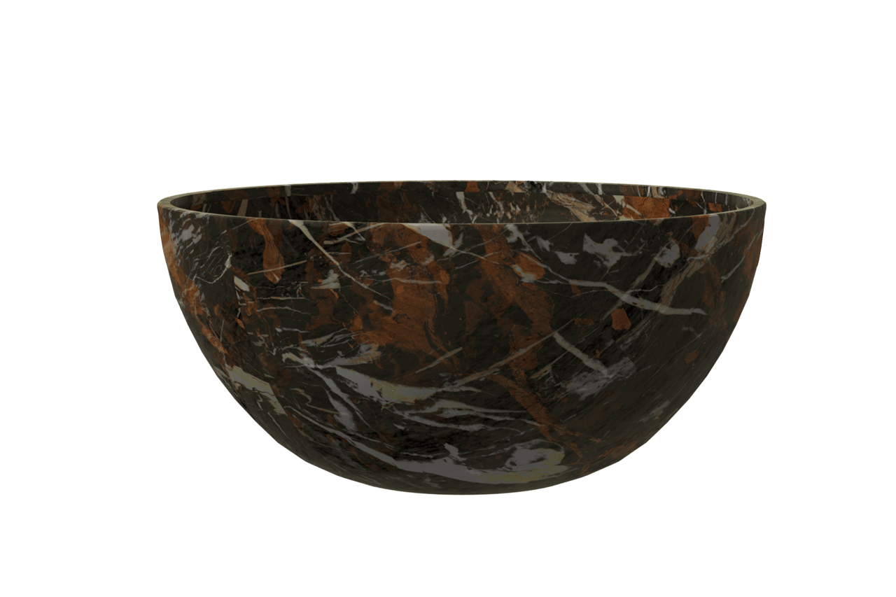 Balmani Bari XS Aufsatzwaschbecken: Portoro Marmor Gold, rund, Ø 22 cm