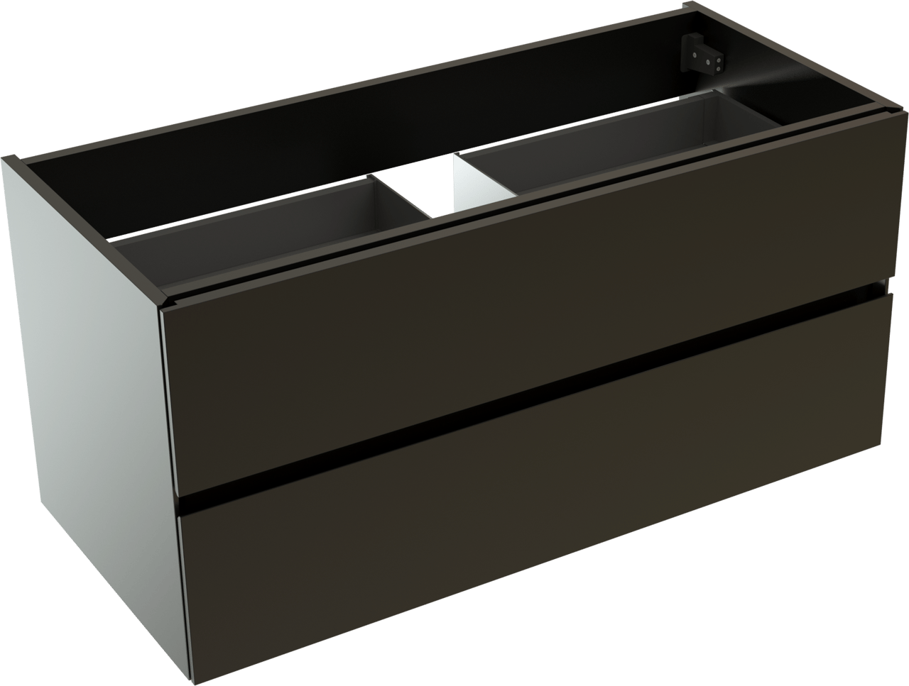 Storke Edge hängender Waschbeckenunterschrank: 100 x 46 cm, Schwarz Matt, 2 Schubladen