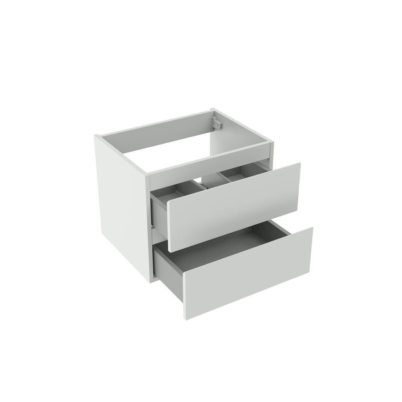 Storke Delta zwevende wastafelonderkast 60 x 48 cm mat wit 2 lades