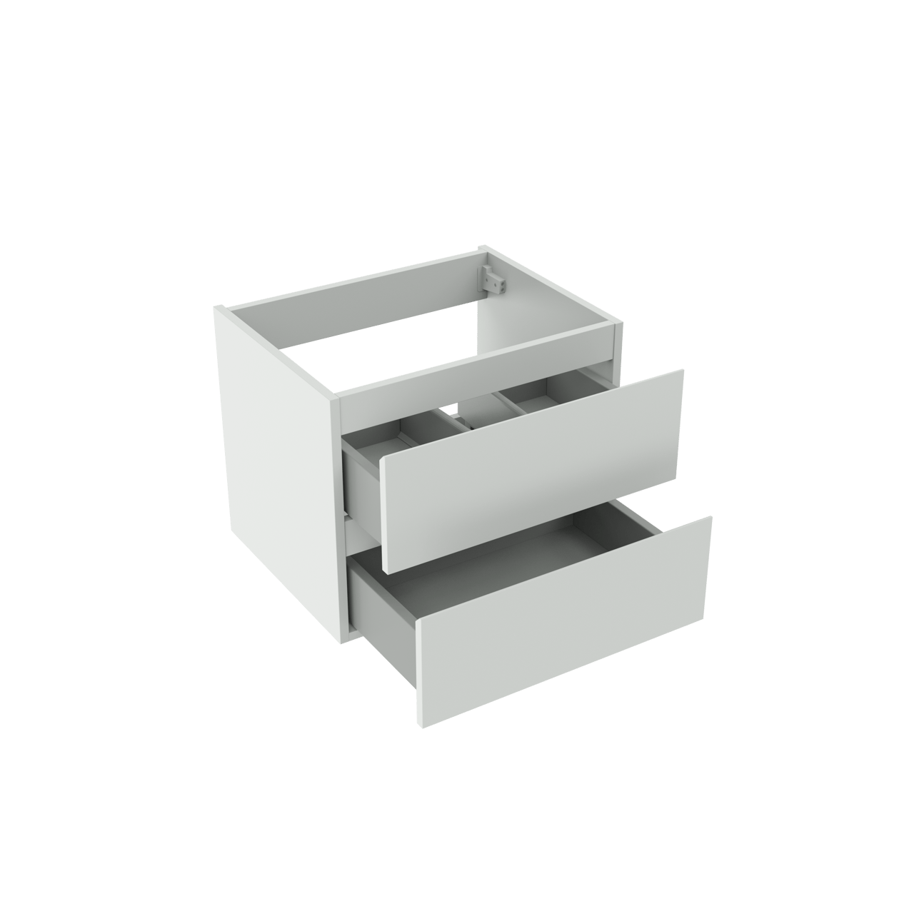 Storke Delta zwevende wastafelonderkast 60 x 48 cm mat wit 2 lades