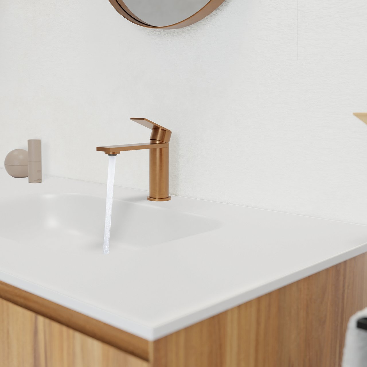 Blaufoss Fenix EcoStart Standard-Waschbecken Armatur: Brushed Rosegold