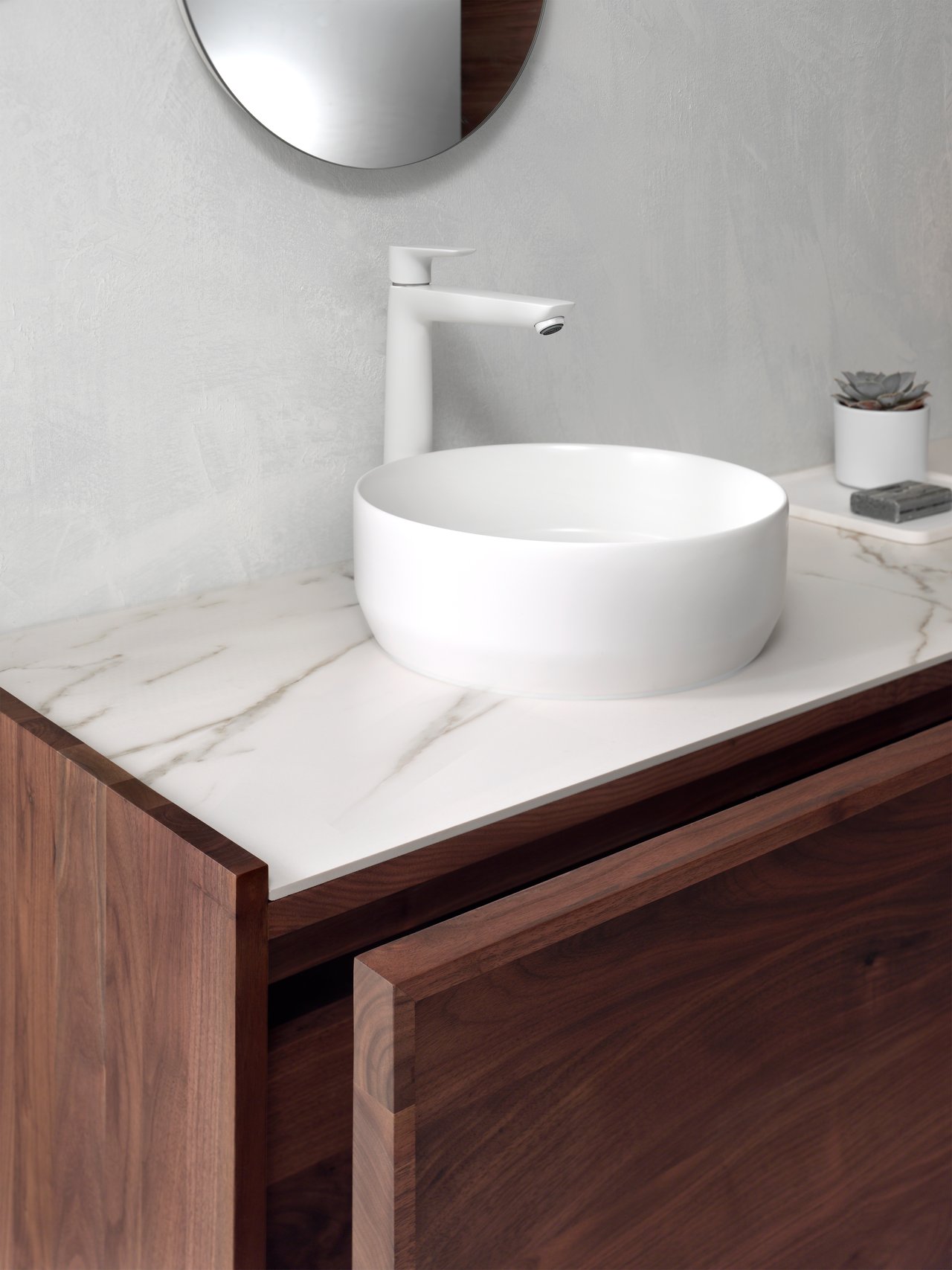 Luca Varess Perla vasque à poser porcelaine blanc mat rond Ø 34 cm