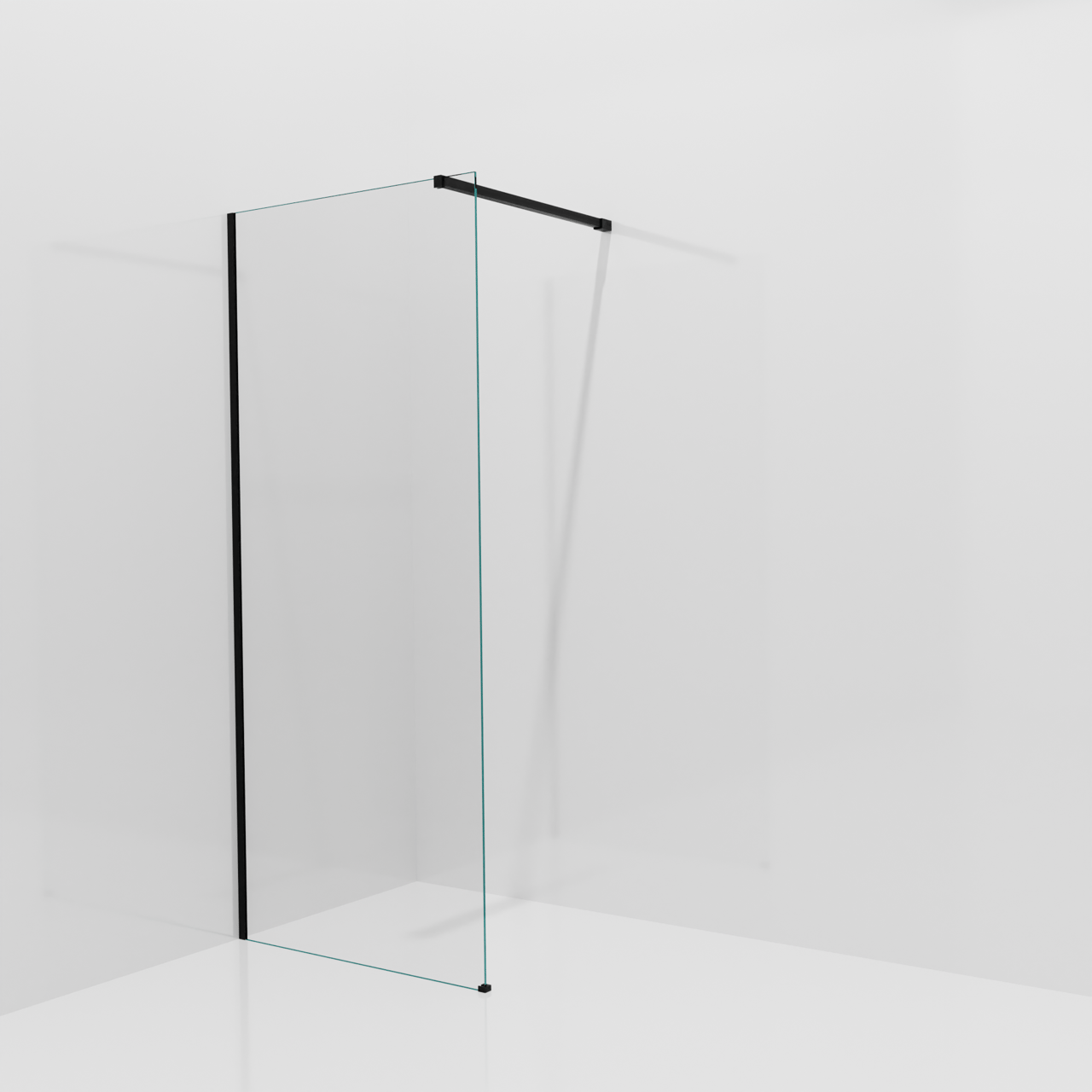 Balmani Modular inloopdouche: 90 x 200 cm, Helder glas met coating, Mat zwarte profielen