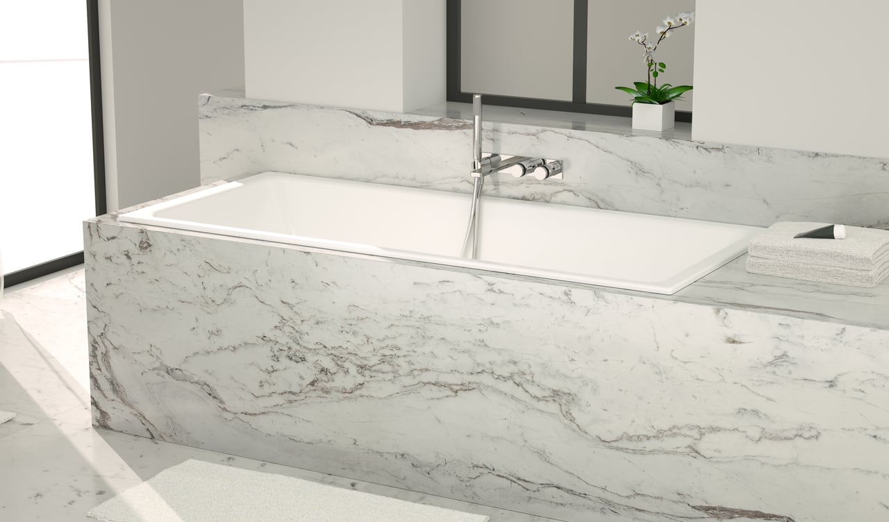 Luca Varess Viticcio tweepersoons inbouwbad 170 x 75 cm acryl glanzend wit