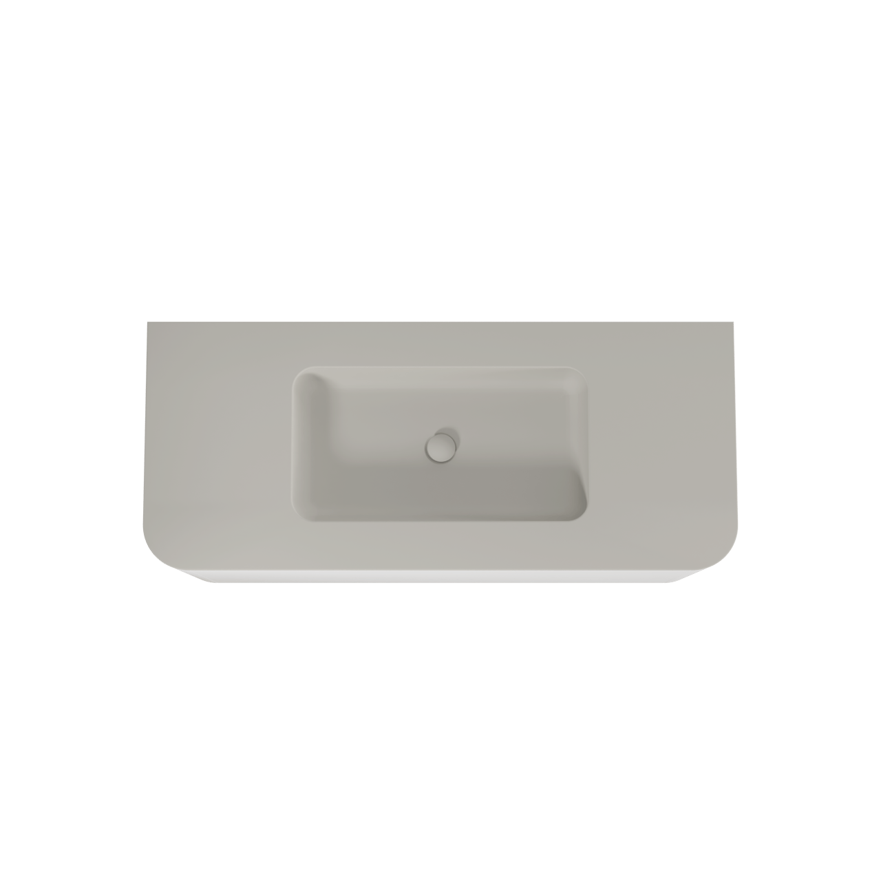 Balmani Moon meuble salle de bains suspendu 130 x 55 cm blanc mat avec Moon plan simple en top solid soie grise