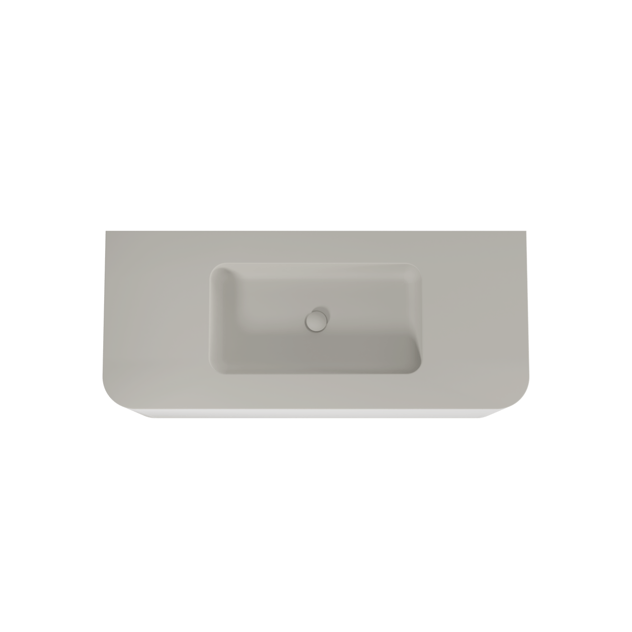 Balmani Moon zwevend badkamermeubel 130 x 55 cm mat wit met Moon enkele wastafel in top solid zijdegrijs