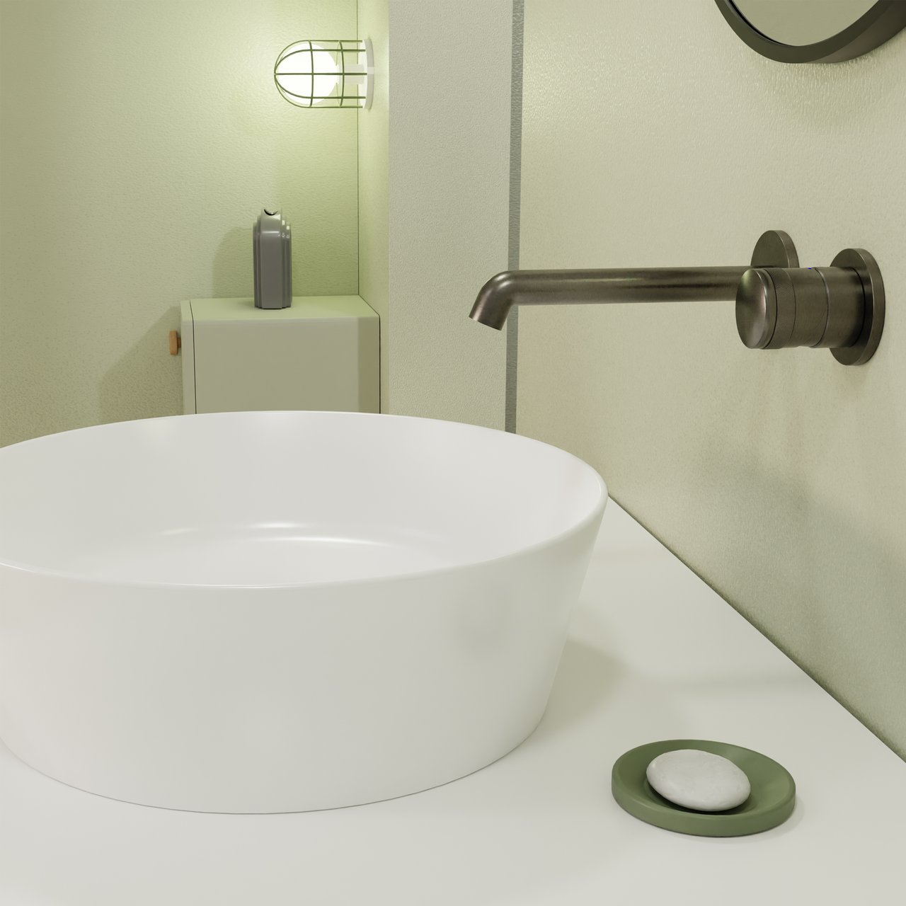 Blaufoss Pavilion robinet de lavabo encastré Brushed GunMetal incl élément intégré