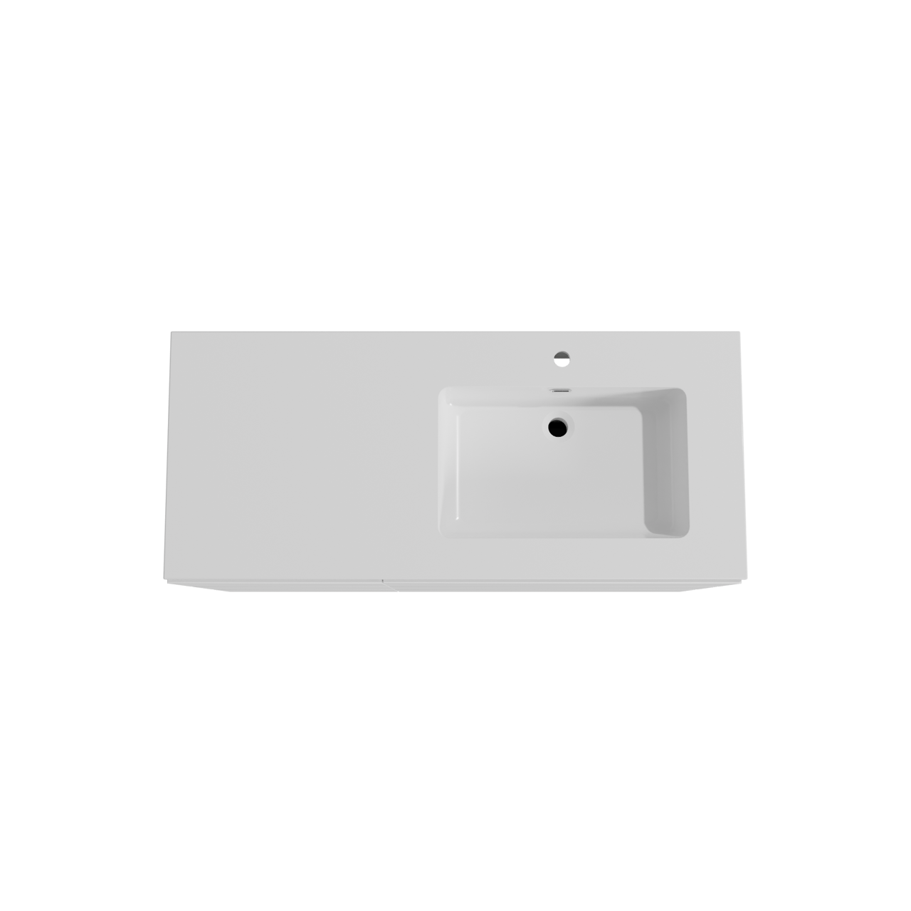 Storke Edge staand badmeubel 120 x 52 cm mat wit met Diva asymmetrisch rechtse wastafel in composietmarmer hoogglans wit