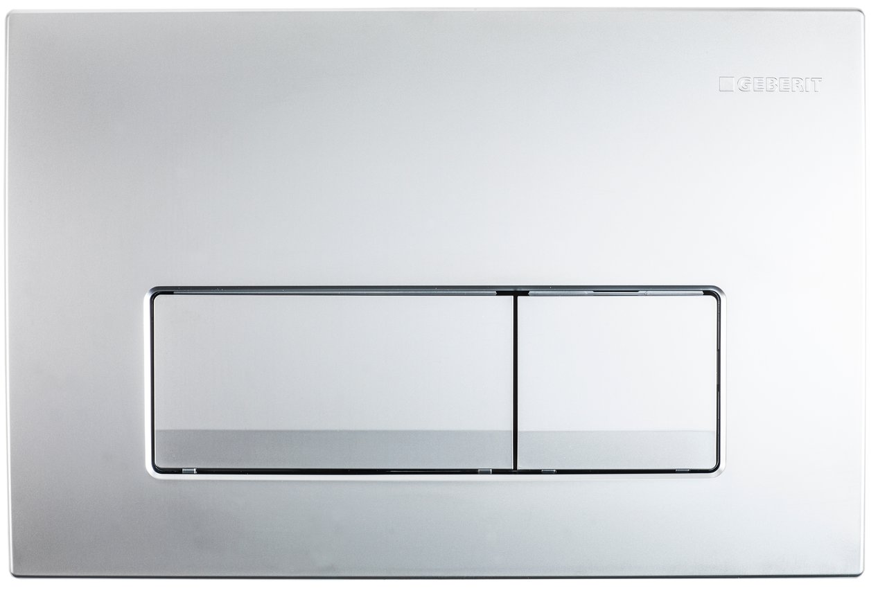 Delta 50 plaque de déclenchement Chrome Mat pour Geberit Duofix UP100 bâti-support