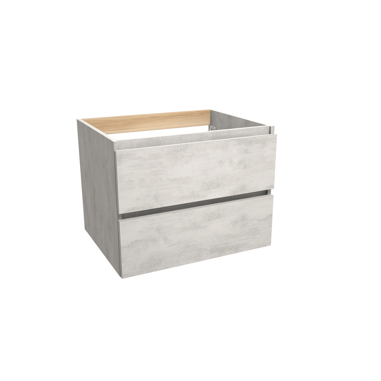 Balmani Lucida hängender Bad-Unterschrank, 67,5 x 55 cm, Beton silbergrau, 2 Schubladen