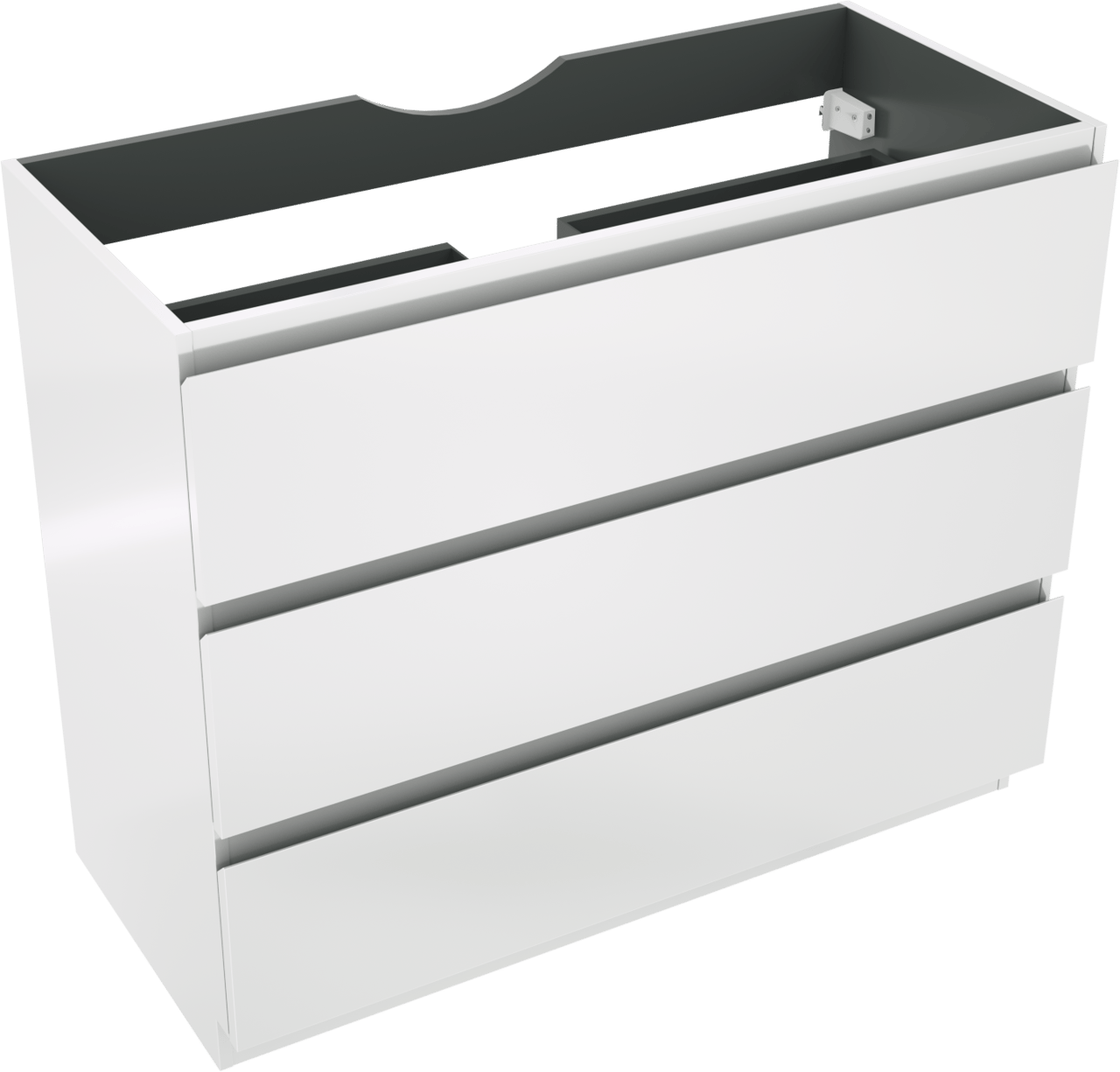 Linie Lado staande wastafelonderkast 100 x 46 cm Glanzend Wit 3 lades