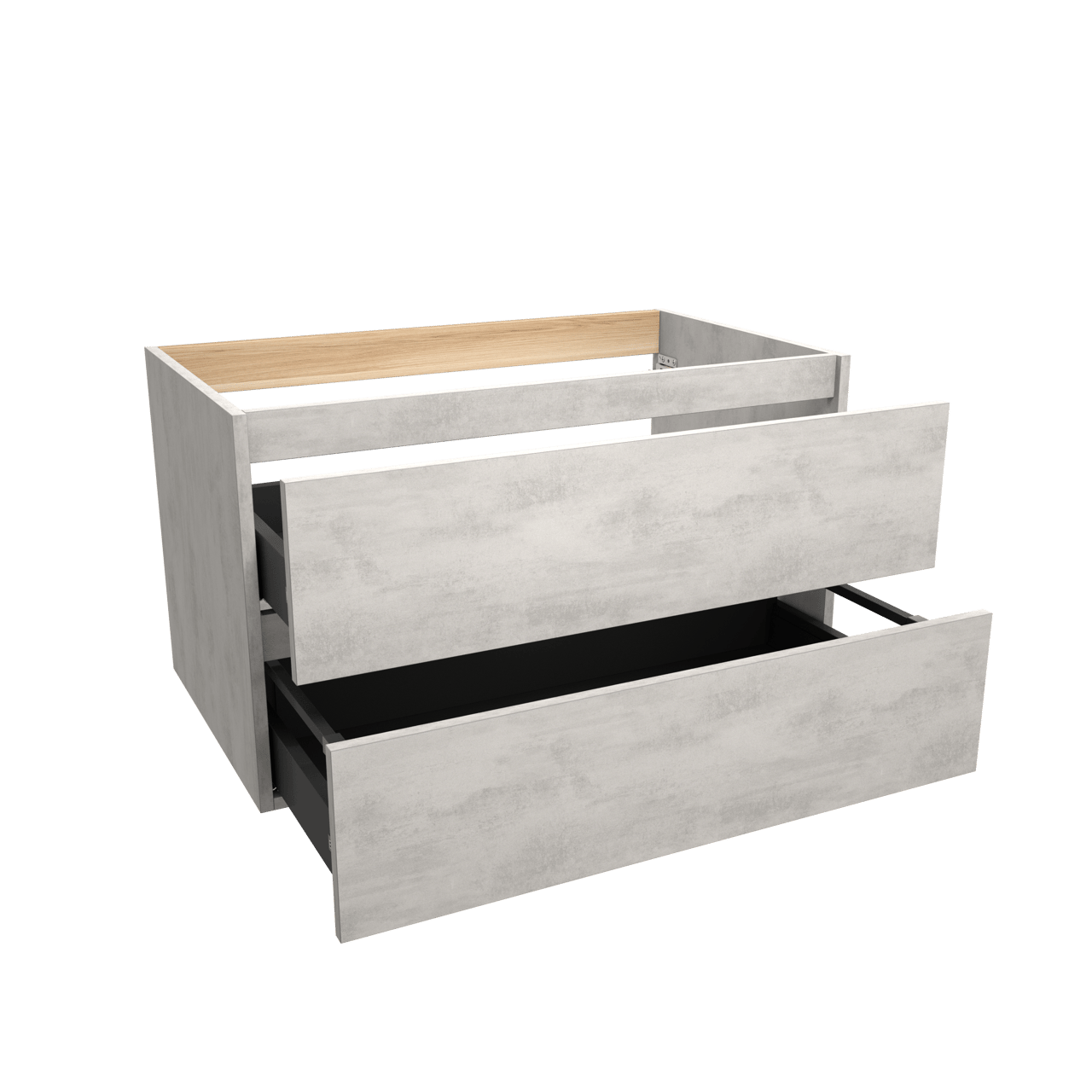 Balmani Lucida zwevende wastafelonderkast 90 x 55 cm beton zilvergrijs 2 lades