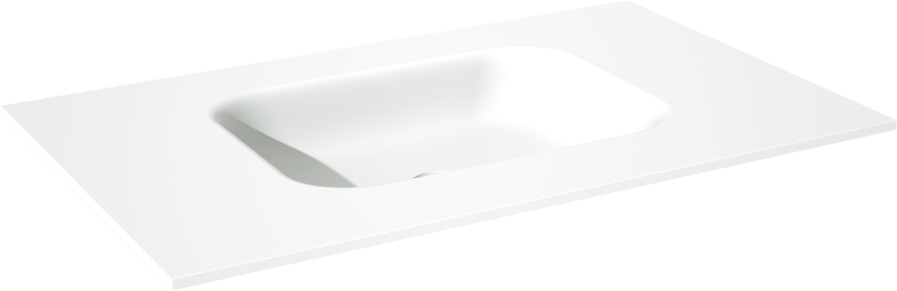 Balmani Mitra hängendes Badmöbel-Set 90 x 55 cm Nussbaum mit Tablo Arcato Einzelwaschtisch im Solid Surface Weiß matt und Secret Black rund Badezimmerspiegel