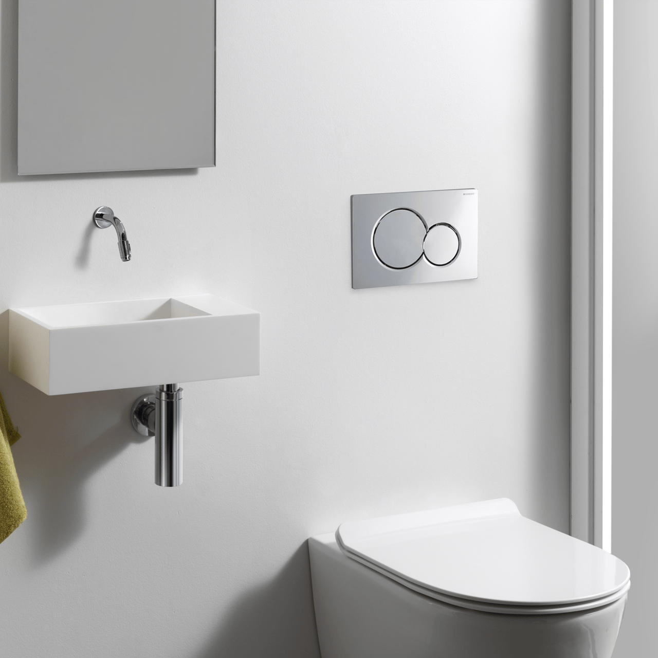 Sigma01 bedieningspaneel Glanzend Chroom voor UP320 of UP720 inbouwreservoir