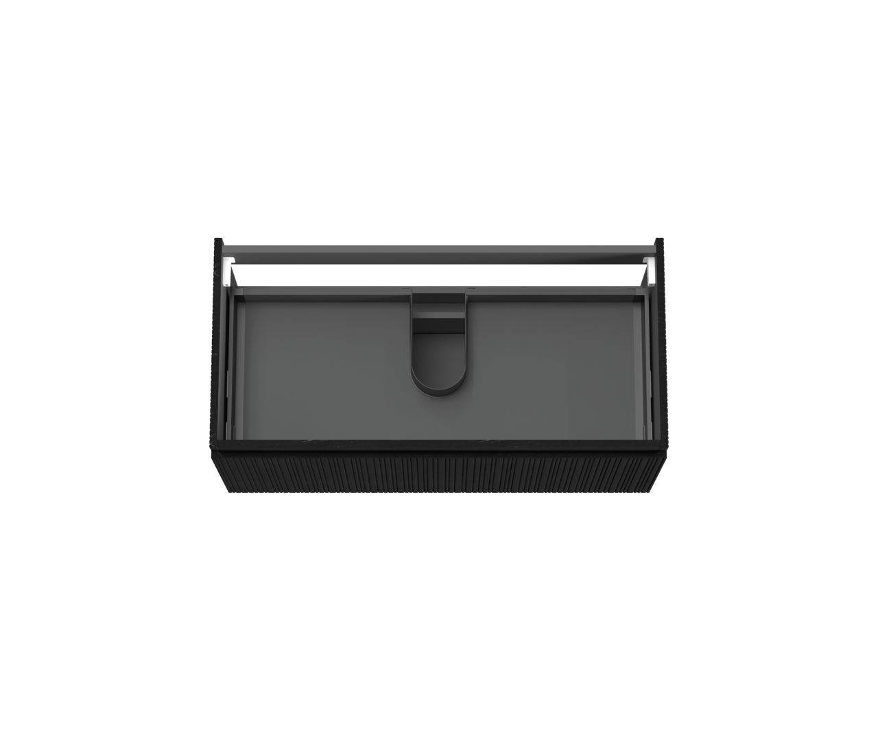 Storke Ribs zwevende wastafelonderkast 105 x 52 cm zwart eiken 2 lades