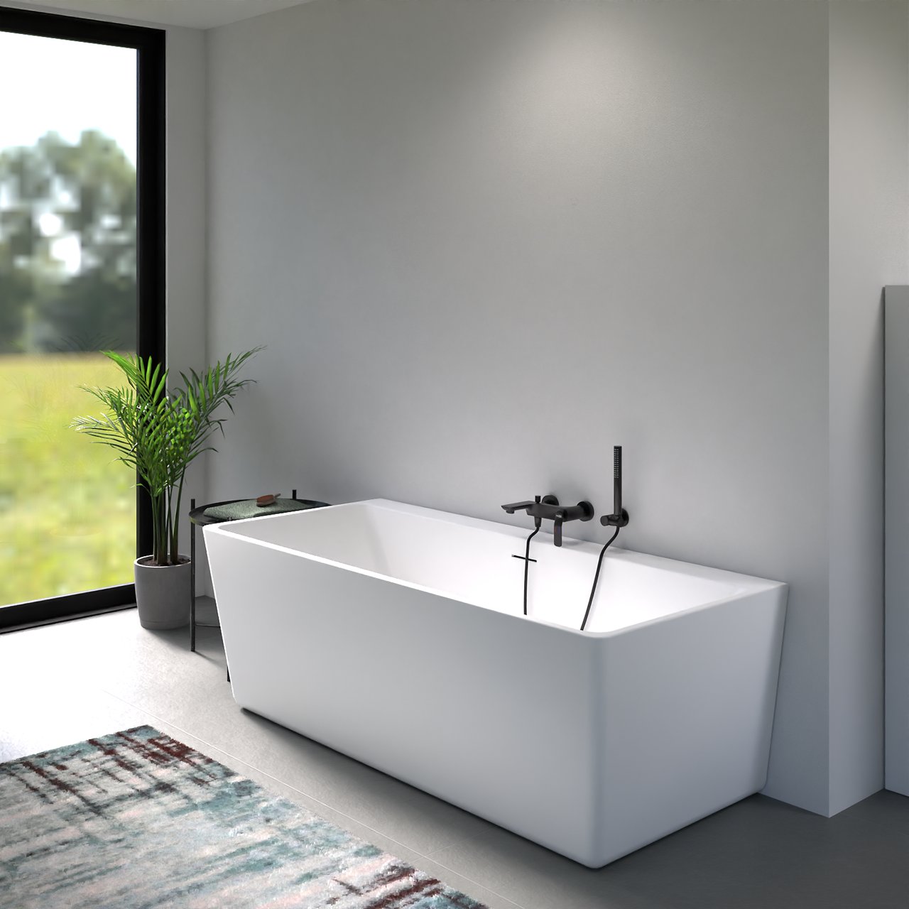 Blaufoss Expo robinet baignoire avec douchette noir mat