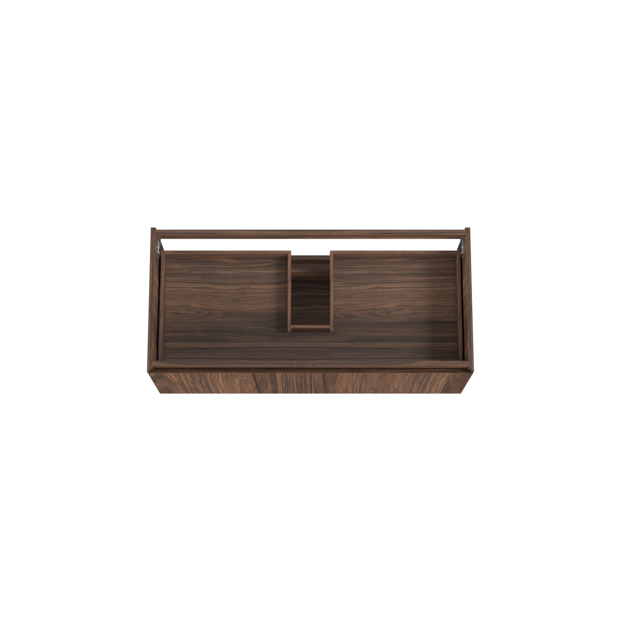 Balmani Idra hängender Waschbeckenunterschrank: 120 x 55 cm, Nussbaum, Furnierholz, 2 Schubladen