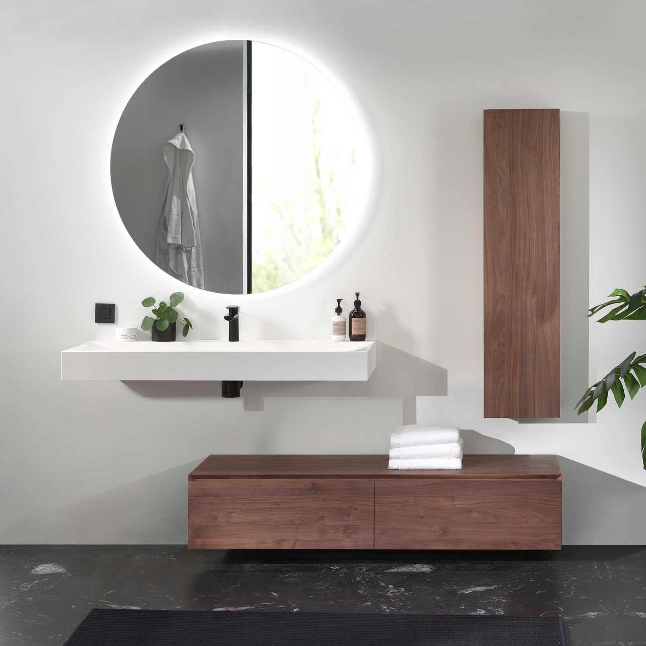 Balmani Giro rond badkamerspiegel Ø 110 cm met spiegelverlichting en anti-damp