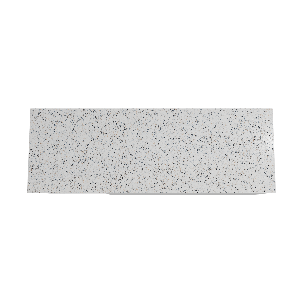 Storke Edge hängendes Möbelstück Set: 150 x 52 cm, Weiß glänzend, mit Tavola Einzel- oder Doppel Waschtischplatte, Terrazzo in Weiß/Schwarz matt