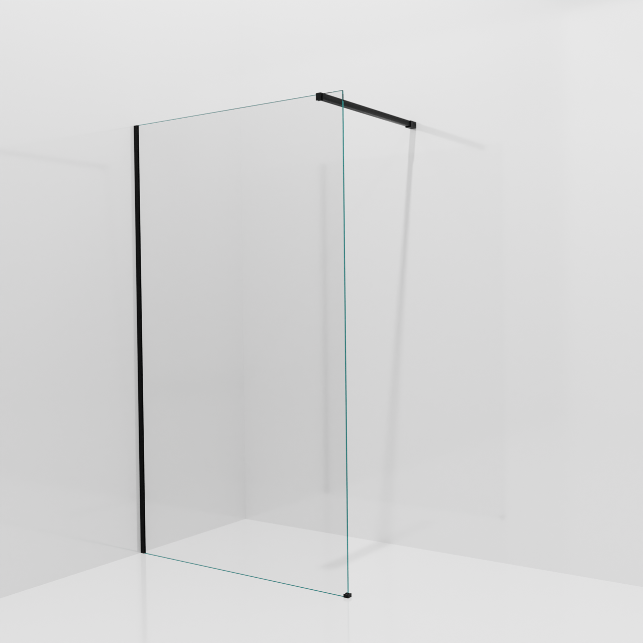 Balmani Modular inloopdouche: 120 x 200 cm, Extra helder glas met coating, Mat zwarte profielen