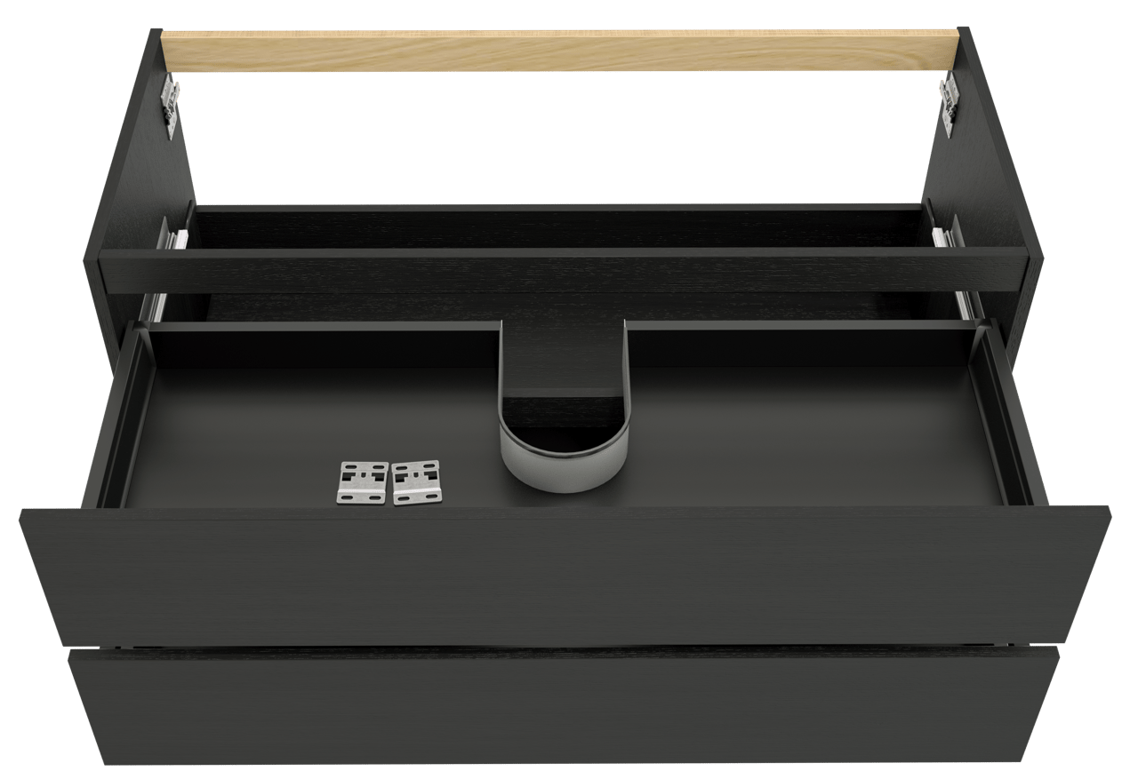 Balmani Lucida meuble sous-lavabo suspendu 120 x 55 cm chêne noir 2 tiroirs