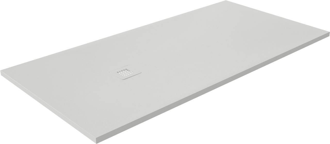 Luca Varess Classy douchebak 180 x 90 cm composietmarmer  mat wit rock structuur