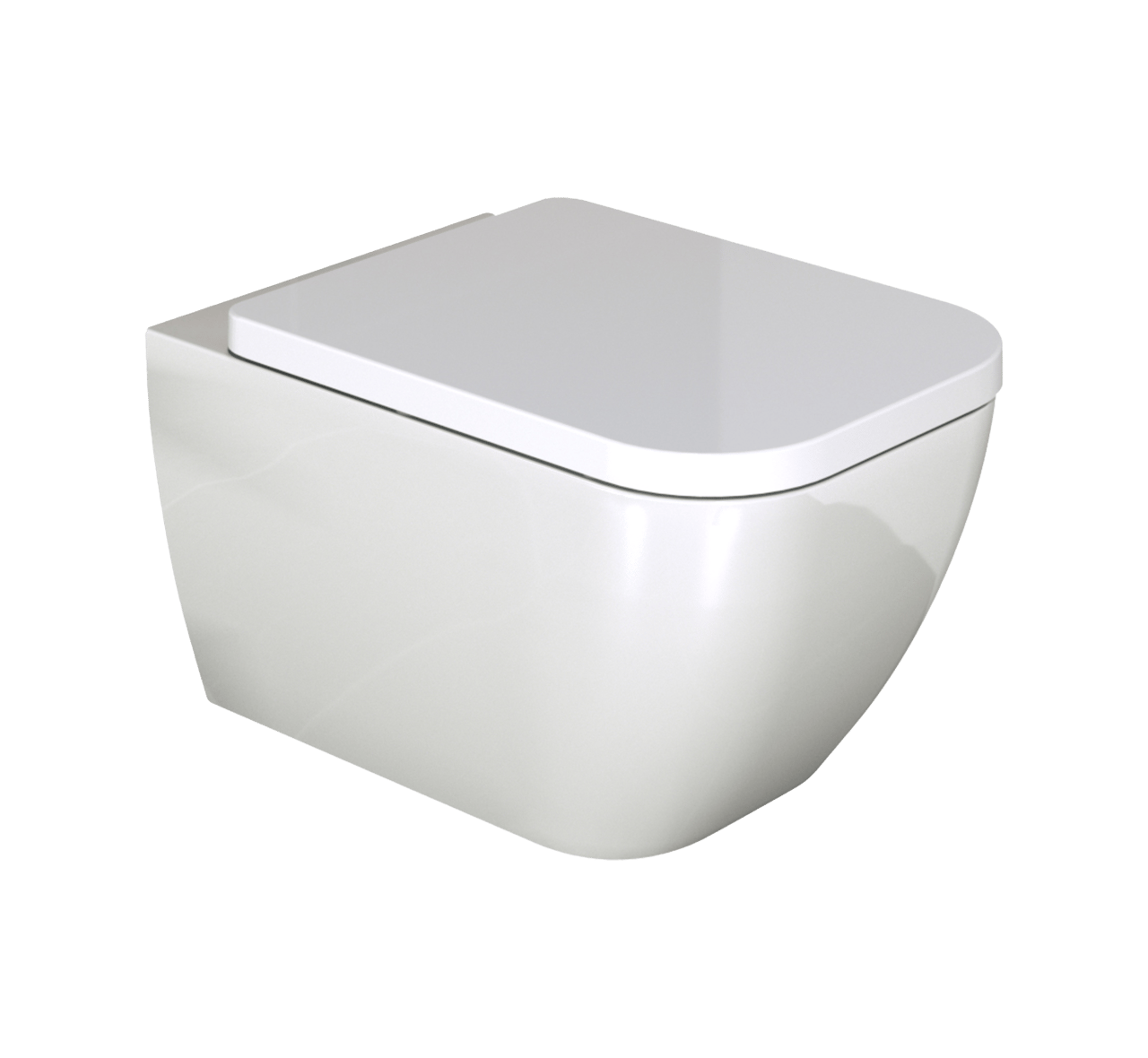 Luca Varess Cordaro hangtoilet glanzend wit randloos, inclusief isolatieset