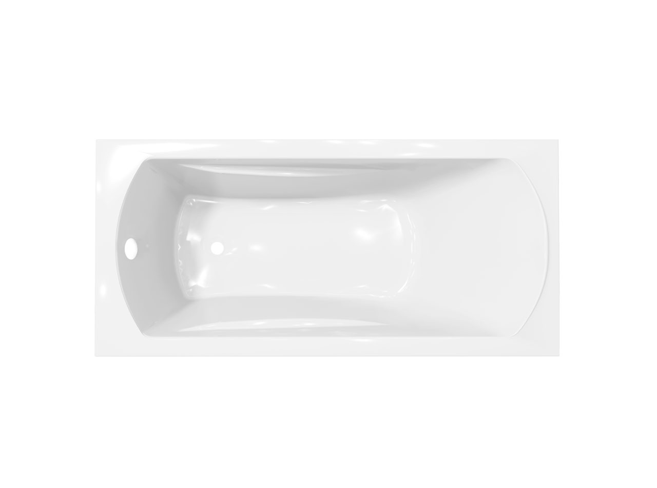 Linie Tessa Mini eenpersoons inbouwbad 150 x 70 cm acryl Hoogglans Wit