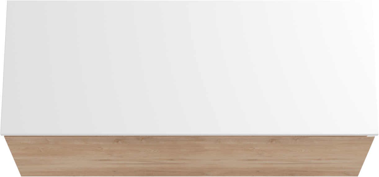 Linie Lado hängendes Möbelstück Set: 120 x 46 cm, Naturbelassene Eiche, mit Lado Doppel Waschtischplatte, Marmorkomposit Weiß matt