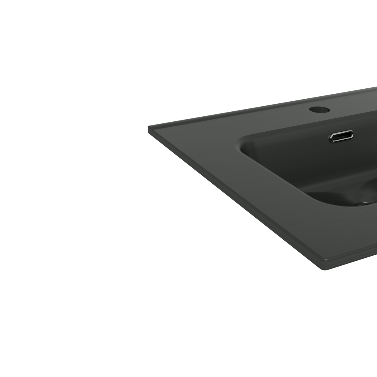 Linie Baro vasque simple porcelaine Noir Mat 60 x 46 cm