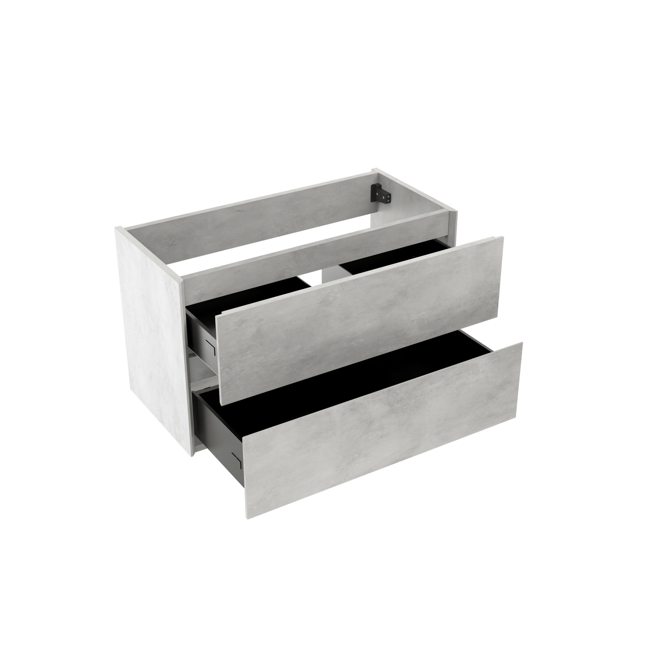 Storke Edge zwevende wastafelonderkast 80 x 40 cm beton zilvergrijs 2 lades