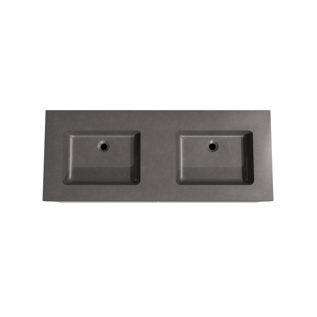 Storke Edge meuble salle de bains suspendu 130 x 52 cm blanc brillant avec Scuro High double vasque en quartz noir mat