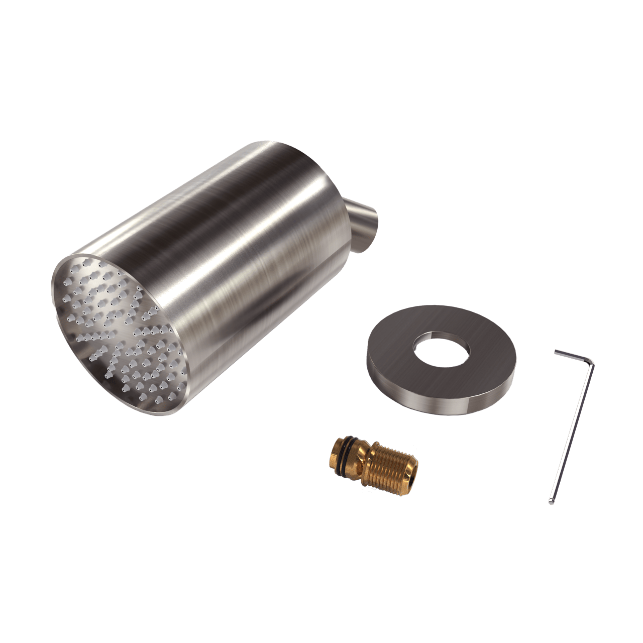 Blaufoss Luxor 90 Tête de douche rond 14 x 9 cm avec support mural Brushed Coolmetal