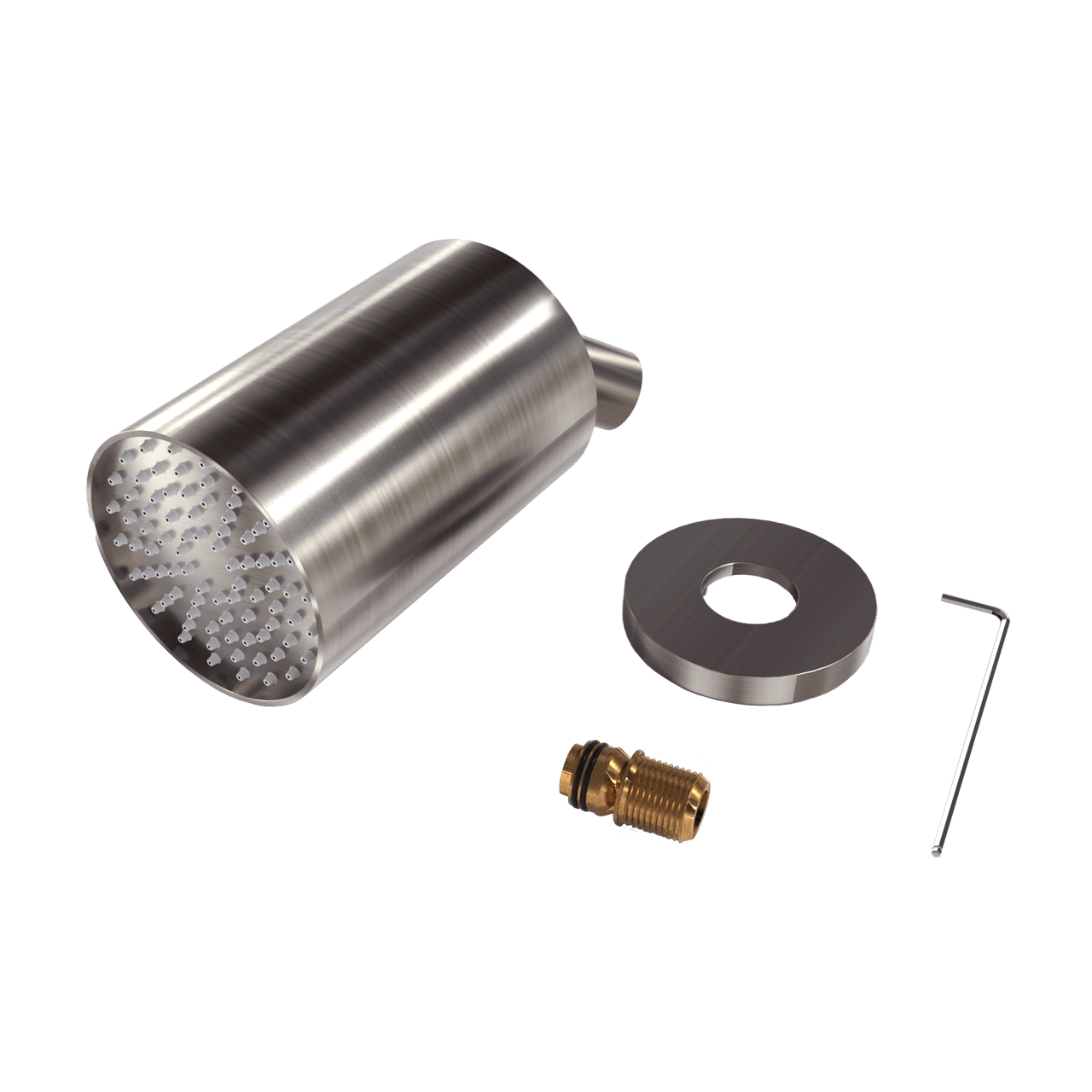 Blaufoss Luxor 90 Hoofddouche rond 14 x 9 cm met wand douchearm Brushed Coolmetal