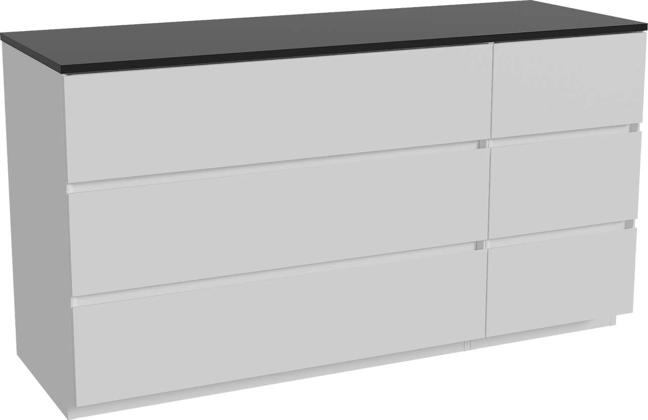 Storke Edge staand badkamermeubel 150 x 52 cm mat wit met Panton enkel of dubbel tablet in gepoedercoate mdf mat zwart