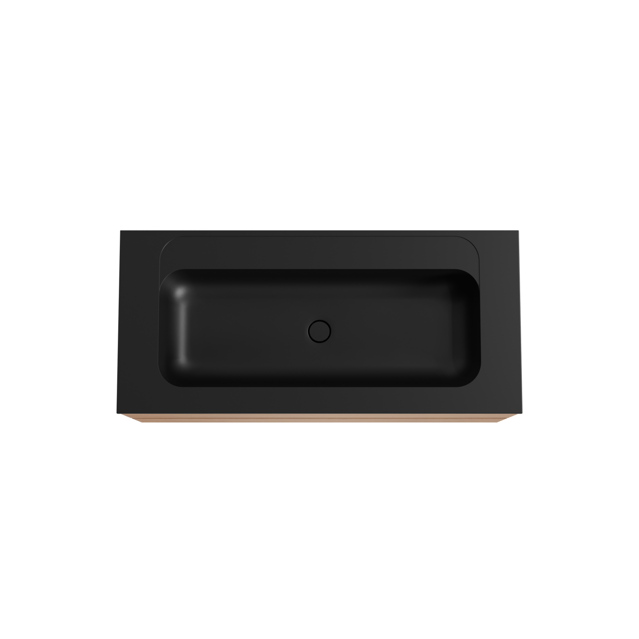 Balmani Mitra meuble salle de bains suspendu 120 x 55 cm teck avec Tablo Strada plan simple pour 2 trous de robinet en marbre composite noir mat