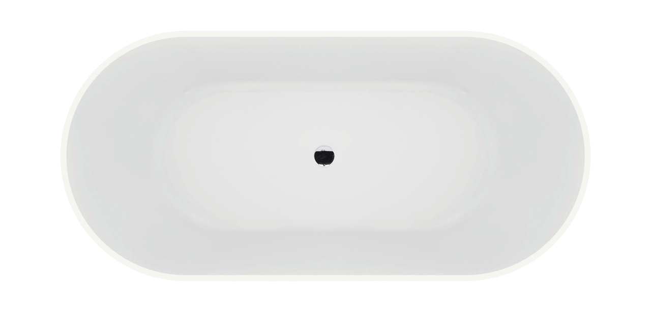 Luca Varess Monterosi baignoire îlot ovale 169 x 80 cm Solid Surface blanc mat