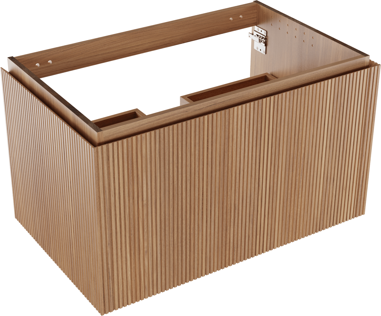 Balmani Eclips zwevende wastafelonderkast 90 x 55 cm Teak 2 lades vert. sym. Groef