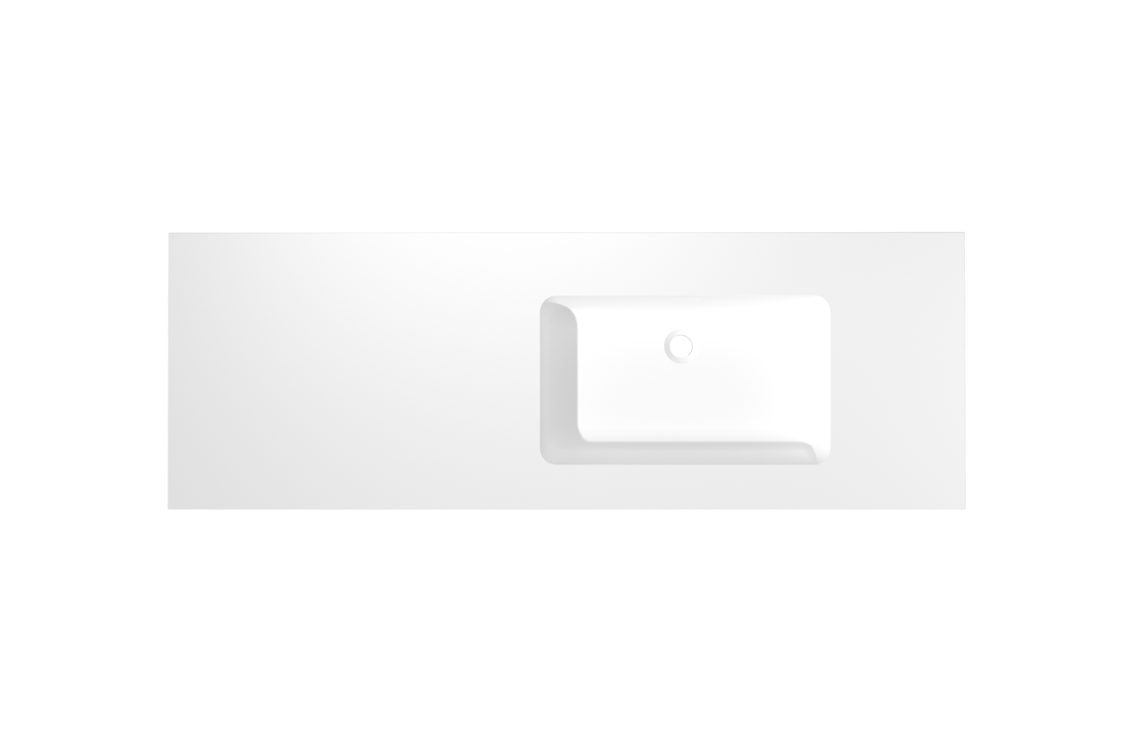 Storke Mata Waschtisch, rechts, Solid Surface matt, 150 x 52 cm, Schrankkombination 45 cm