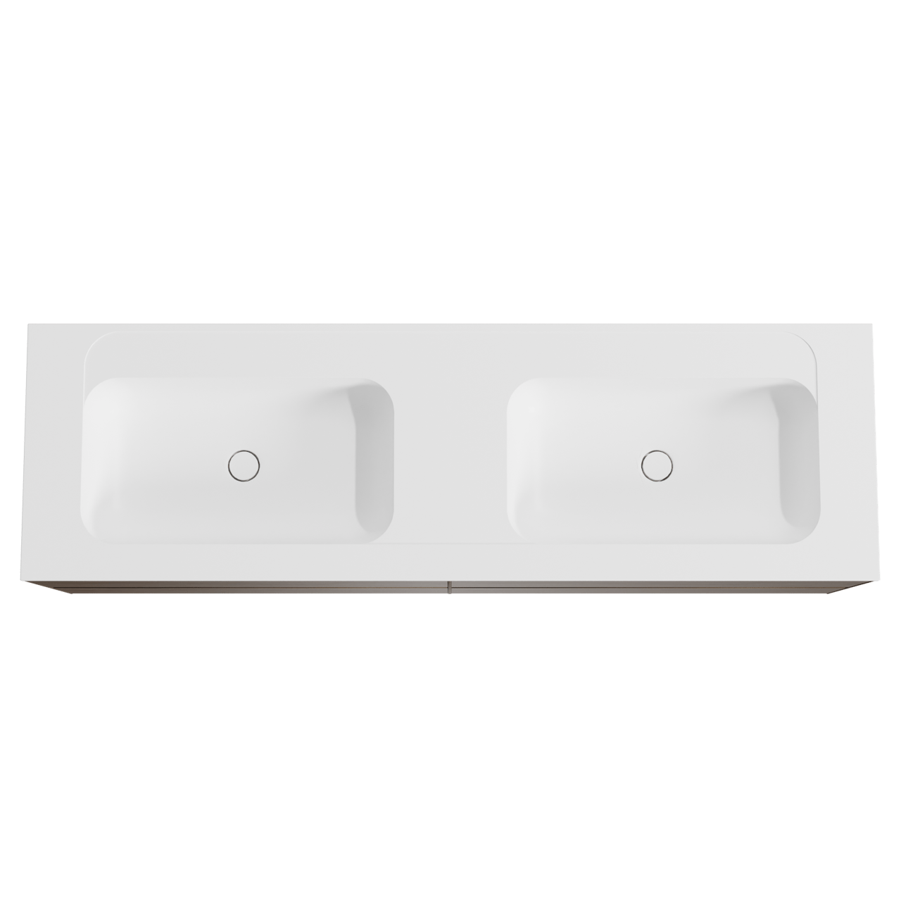 Balmani Mitra meuble salle de bains suspendu 180 x 55 cm noyer américain avec Tablo Strada double vasque en marbre composite blanc mat