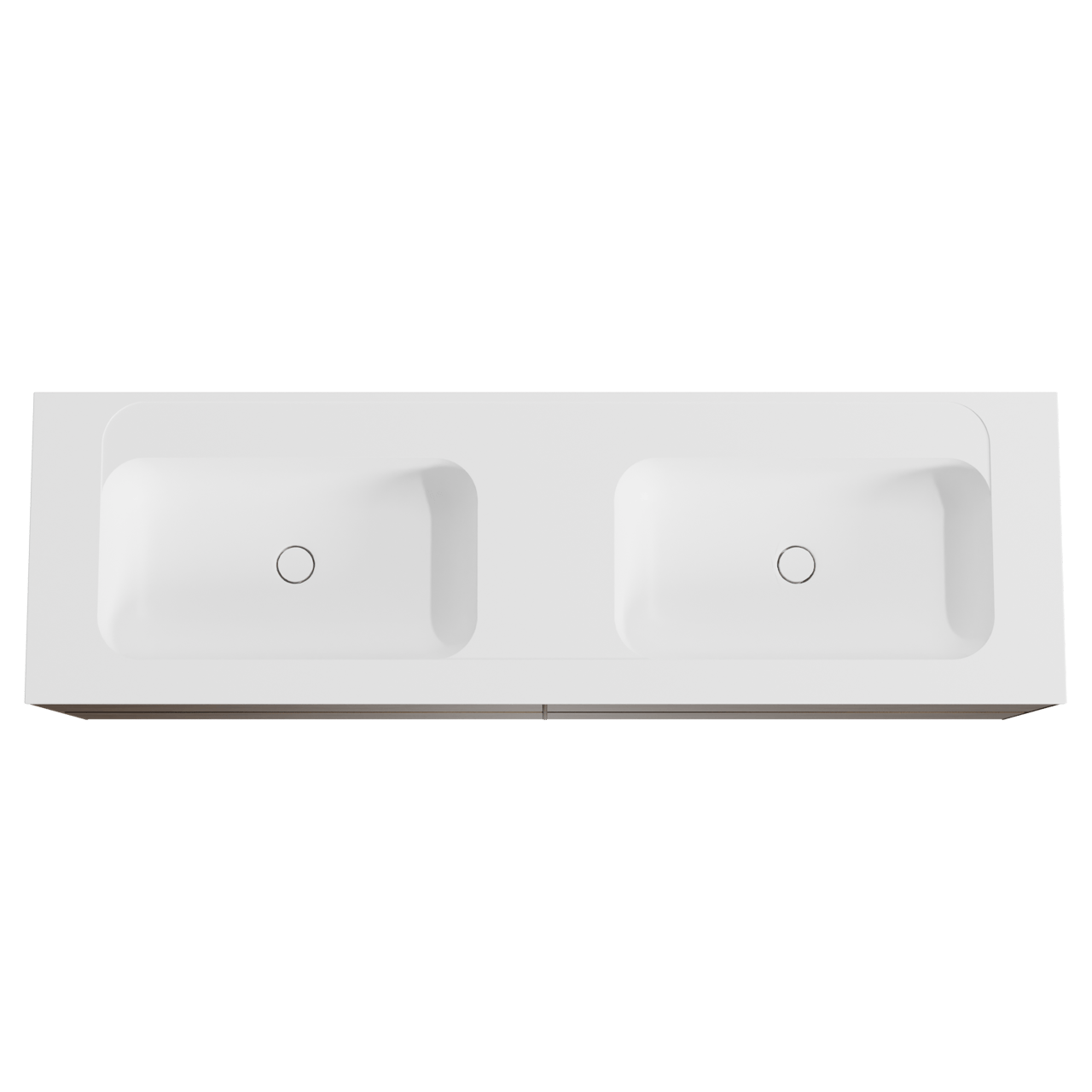 Balmani Mitra meuble salle de bains suspendu 180 x 55 cm noyer américain avec Tablo Strada double vasque en marbre composite blanc mat