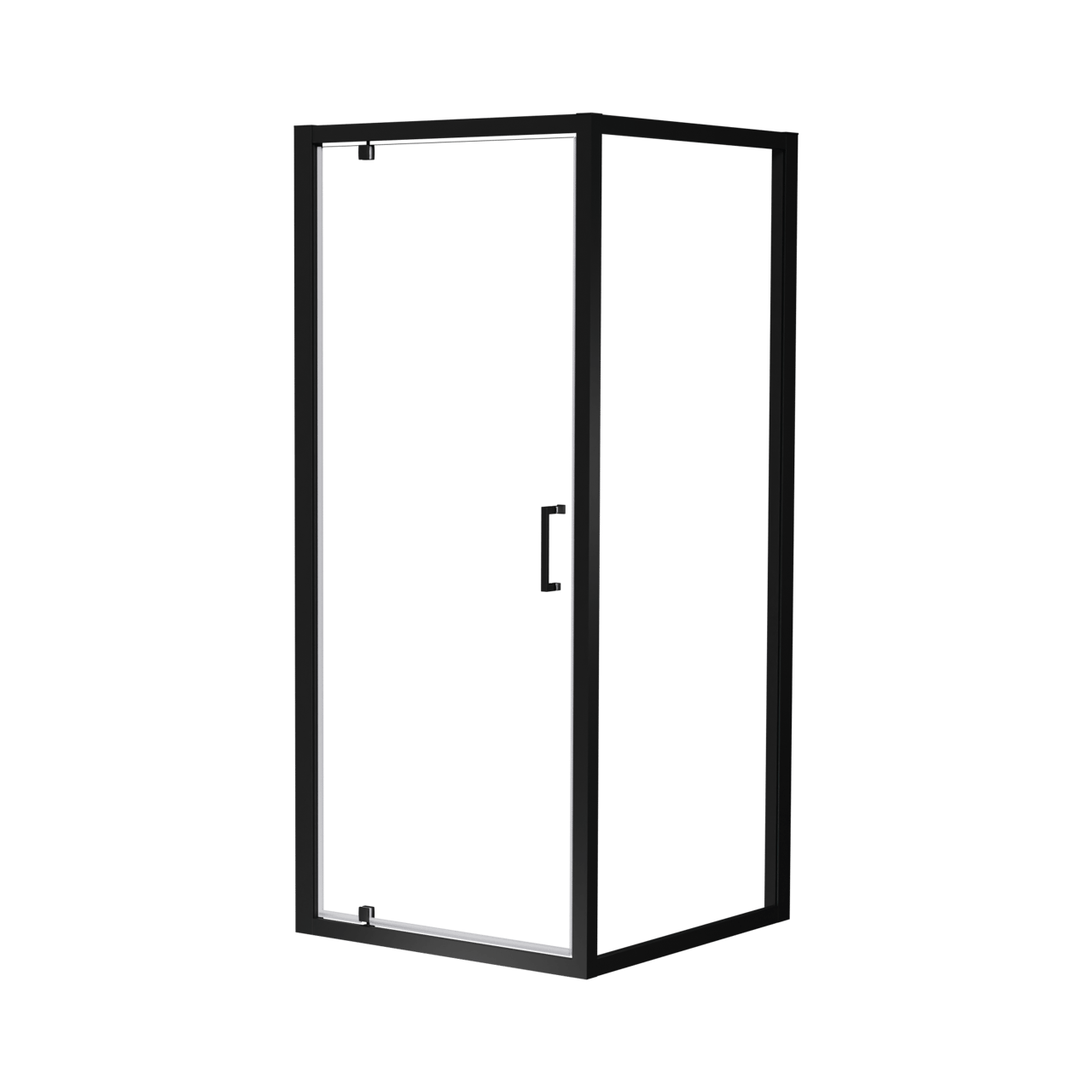 Luca Varess Talan Dusche Drehtür 90 x 200 cm, Klarglas, Schwarzes Profil, matt