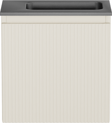 Storke Ribs hängendes WC-Möbel-Set, 40 x 22 cm, Sand mat mit Fina Waschtisch in Matter Quarz